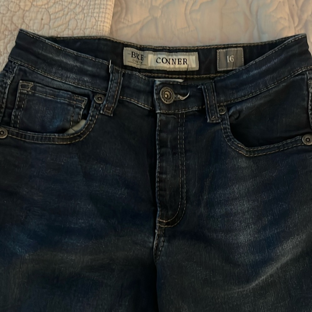 BKE Jeans, size 16, straight leg, Conner jeans, dark wash, excellent condition